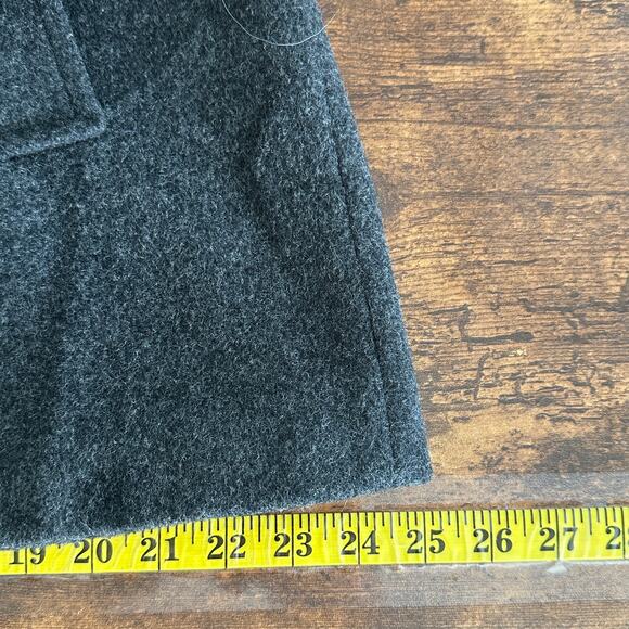 Izzi Collections 100 Wool Pea Coat Large Charcoal Gray Dark Academia Goth Preppy - Picture 6 of 8